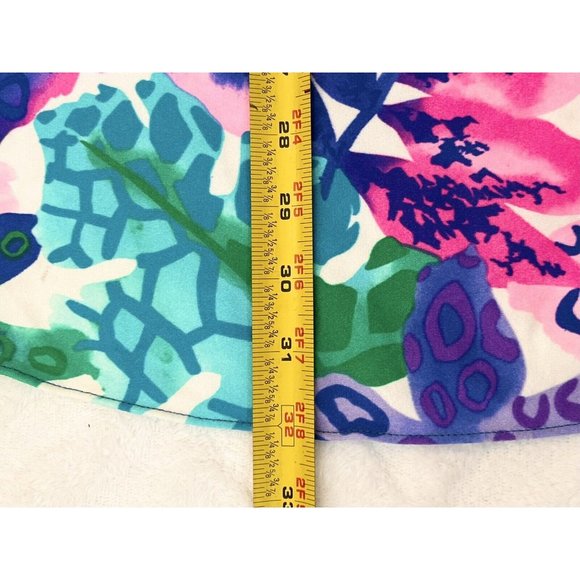 Vintage 80s Sarong Wrap Skirt Tropical Print Swimsuit Coverup One Size - Picture 4 of 8